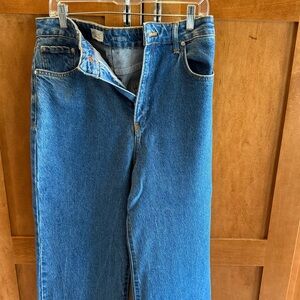 Anthropologie Pilcro High Rise Wide Leg Jeans 👖 Women 31 Cropped Vintage Denim